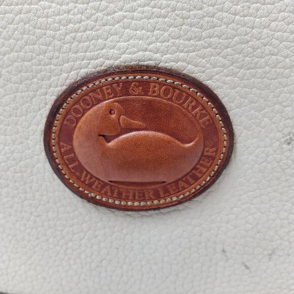 Dooney & Bourke Ivory Pebbled Leather Dommed Double Handle Zipper Satchel Bag - Picture 4 of 16